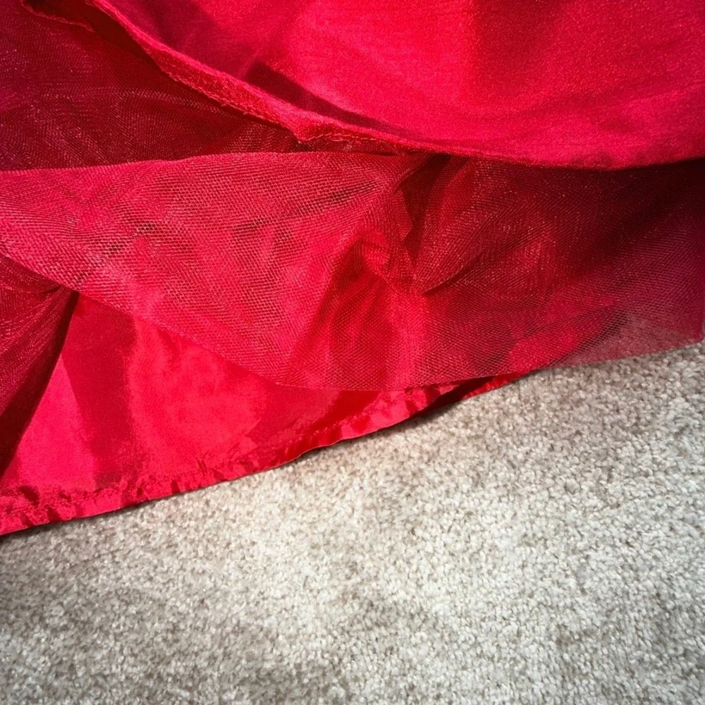 Gymboree Girls Red Taffeta Party Dress Size 12 Holiday Christmas Bow Accent